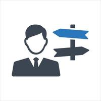 Business decision making icon, Confusion, direction, choice vector