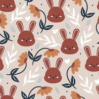 seamless pattern hand drawing cartoon bunny. for kids wallpaper, fabric print, textile, gift wrapping paper vector