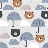 seamless pattern hand drawing cartoon bear. for kids wallpaper, fabric print, textile, gift wrapping paper vector