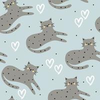 seamless pattern hand drawing cartoon cat. for kids wallpaper, fabric print, textile, gift wrapping paper vector