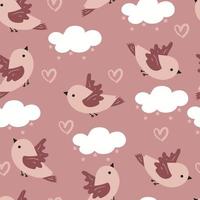 seamless pattern hand drawing cartoon bird. for kids wallpaper, fabric print, textile, gift wrapping paper