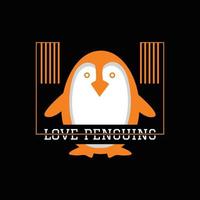 diseño de camiseta de pingüino vector