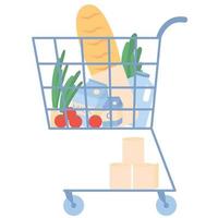 Shopping trolley. Flat vector illustration on a white background.