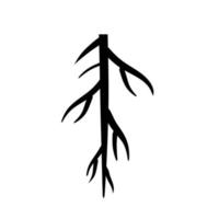 Root. Underground part of plant. Black icon. vector