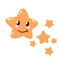 Cute star. Element of night and nature. vector