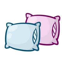 Set of pillows. Large and small object. Cartoon flat illustration. vector