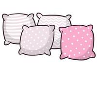 Set of pillows. Soft colored pink cushion. vector