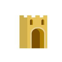 Tower of castle. Arab and mud houses of the middle East desert. vector