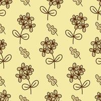 Vector organic floral seamless pattern background, botanical motif, freehand doodles pattern.