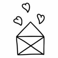 Envelope with heart. Icon for wedding card. Decorative element. Letter for lovers. vector