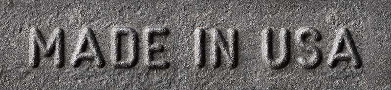 Made in USA 3d inscription with metallic letters on the metal plate photo