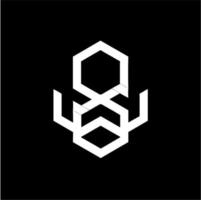 SIMPLE abw, awb, aow initials geometric shape VECTOR logo and icon