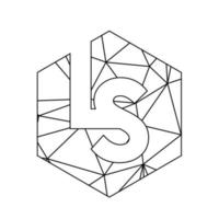 simple LS initials triangle chain logo and vector icon