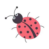 Cute cartoon ladybug. Beetle with polka dots. Funny little ladybird. vector