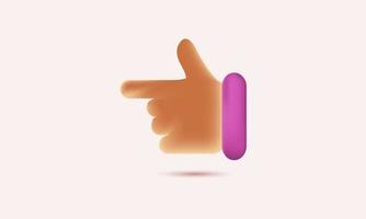 creative design thumb hands gestures 3d cartoon friendly illustrator vector