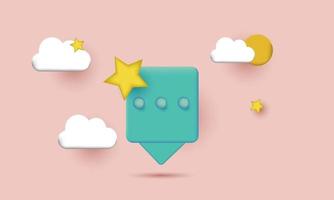 vector creative 3d message social media like design icon concept comment