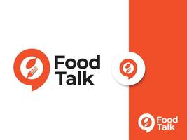 food talk logo design concept vector