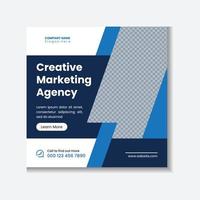 Creative Blue Marketing Agency Social Media Post Template vector