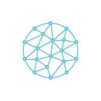 Circle Geometric abstract background with connected line and dots. vector