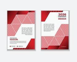 Modern Red Corporate Book Cover Template vector