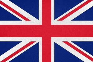 british flag of United Kingdom UK or Great Britain printed on leather photo