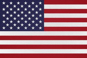 fondo de textura de cuero de la bandera americana de los estados unidos foto