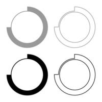 Techno Circle Modern Infographic Concept Abstract creative futuristic technology Graphic user interface icon outline set black grey color vector illustration flat style image