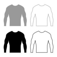 Rushguard Rashguard set icon grey black color vector illustration image flat style solid fill outline contour line thin