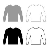 Rashguard Long sleeves top set icon grey black color vector illustration flat style image