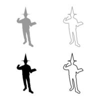 Wizard holds magic wand trick book Waving Sorcery concept Magician Sorcerer Fantasy person Warlock man in robe with magical stick Witchcraft in hat mantle Mage conjure Mystery idea Enchantment vector