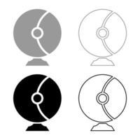 Astronaut helmet for space Cosmonaut equipment concept icon outline set black grey color vector illustration flat style image