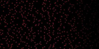 Dark Red vector background with small and big stars.