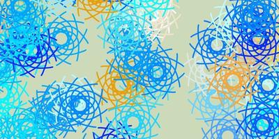 Light Blue, Yellow vector backdrop with chaotic shapes.