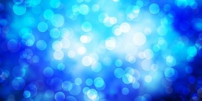 Dark BLUE vector background with bubbles.