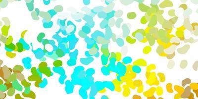 Light blue, yellow vector backdrop with chaotic shapes.