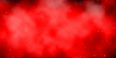 Dark Red vector background with colorful stars.