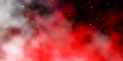 Dark Red vector template with neon stars.