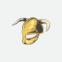 Gold Viking Helmet Side View vector