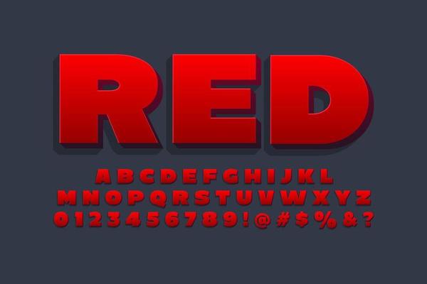 3d red alphabet design