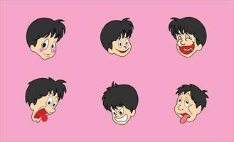 ilustración de las expresiones faciales de algunos personajes vector