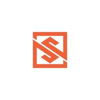 Letter s square logo design and vector image