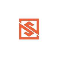 Letter s square logo design and vector image