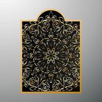 Ramadan motif frame with mandala elements. vector