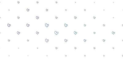 Light Blue, Red vector template with doodle hearts.