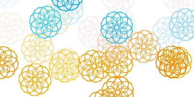 Light Blue, Yellow vector pattern with abstract shapes.