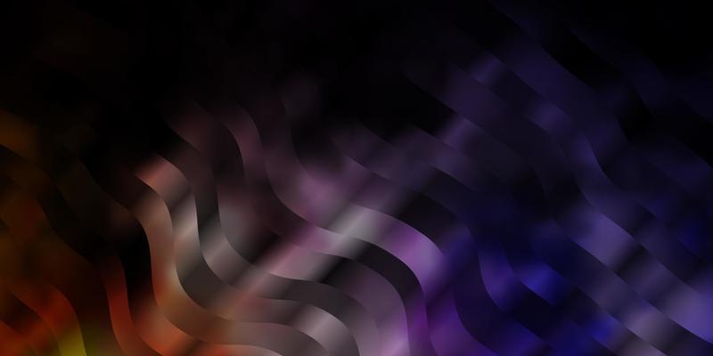 Dark Pink, Yellow vector background with bent lines.