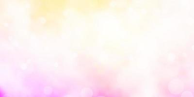 Light Pink, Yellow vector background with spots.