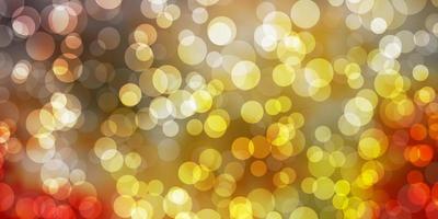 Light Pink, Yellow vector background with spots.