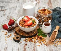 Homemade baked granola photo