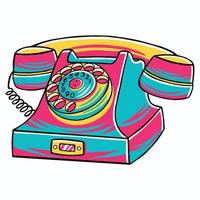 Telephone in Flat Design Style vector